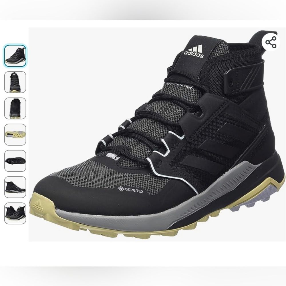 Black adidas hiking shoe feels like sneaker